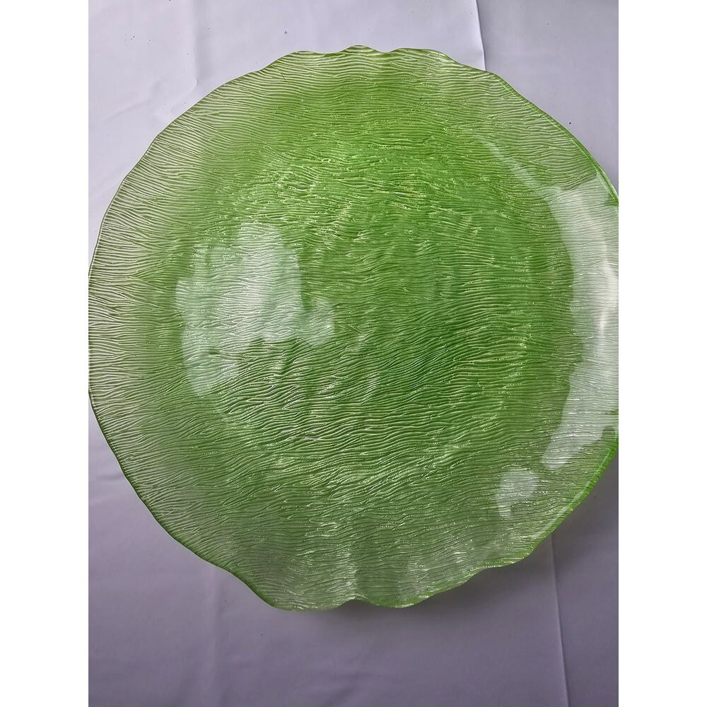 Sonoma "Sea Dinnerware" for KOHL'S. Beautiful Green Glass Leaf Pattern 6 pcs.